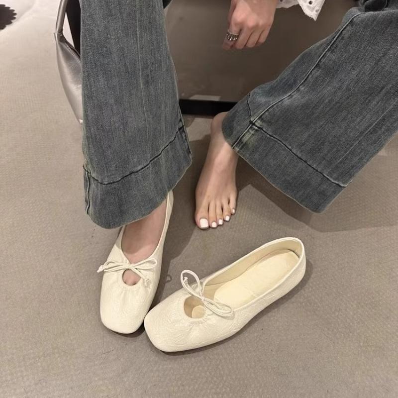 

Мода 2025 Роскошная мода Женские балетки с бантом-бабочкой Женские шлепанцы Обувь Мелкие балетки Танцевальная обувь для женщин 36 бежевый