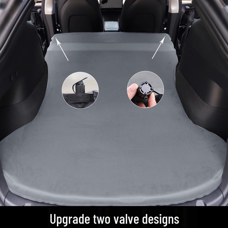 Uppblåsfri bilmadrass för Tesla Model Y/3: Resesäng för bakluckan för camping