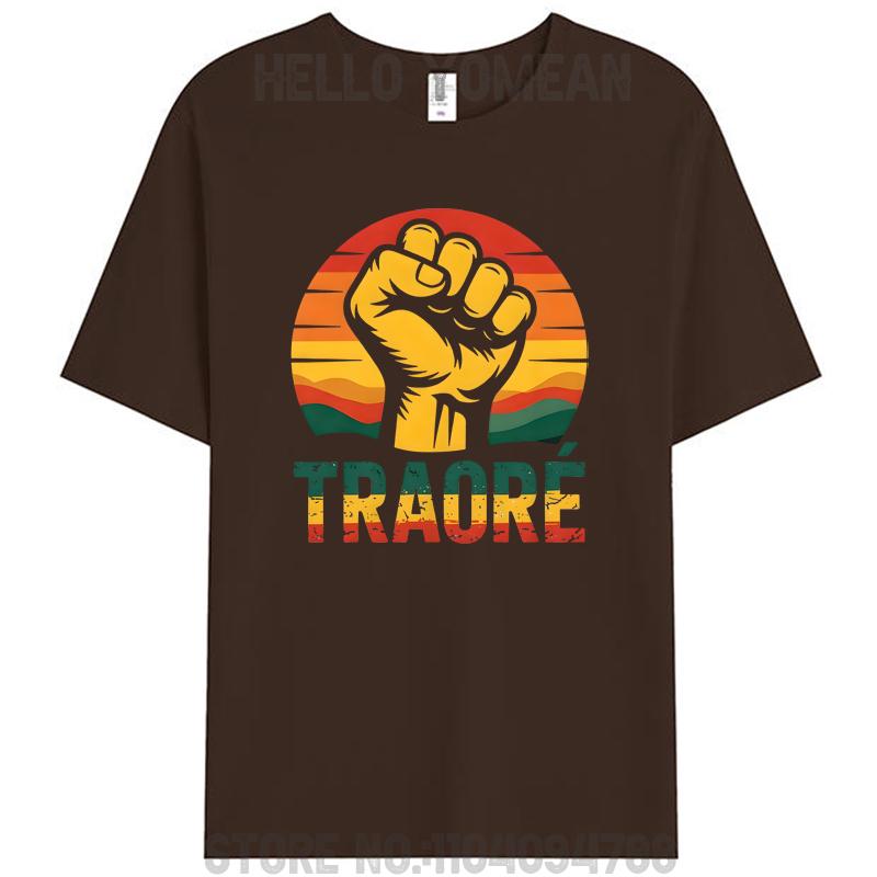 Burkina Faso Flag Thomas Sankara Ibrahim Traoré African President Women Men s Cotton T-Shirts Tee Tops S