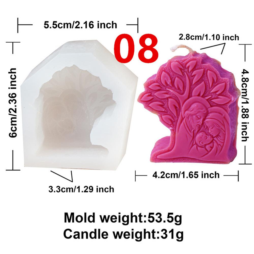 Mini Crucifix Jesus Virgin Angel Candle Silicone Mold DIY Saints Statue Candle Resin Plaster Craft Mold Church Home Decoration