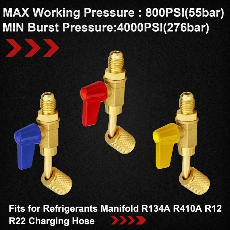 Comprehensive Adapter Kit Refrigerant Adapter Angled Valves Kit Cooling System Repair Tool for Refrigerations Service