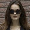 Ruiao  fashion sunglasses cat eye shapes women uv 400 men luxury brand designer high quality letter sun glasses girl eyewear