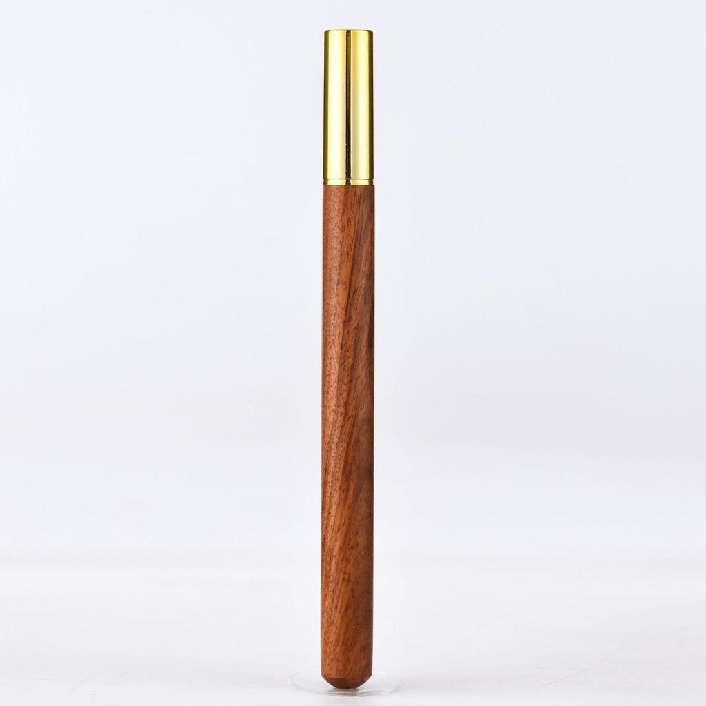 Rosewood Signature Business Pen - Sandalwood & Brass Metal Gel Ballpoint, Customizable Logo