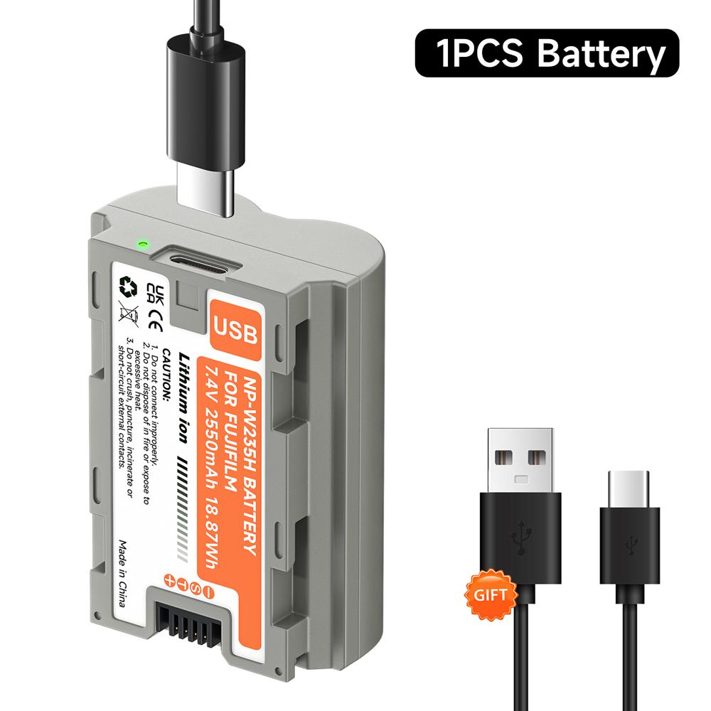 

PALO NP-W235H 7.4v 2550mAh литий-ионный аккумулятор +USB аккумулятор для камеры моделей X-T4 X-T5 XT4 GFX100S GFX50S ll 1 Pcs Battery