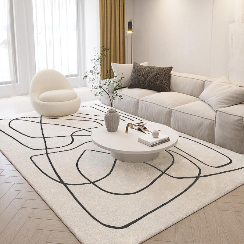 Creative line design of wear-resistant and anti-slip carpet for soft plush living room and bedroom home decoration