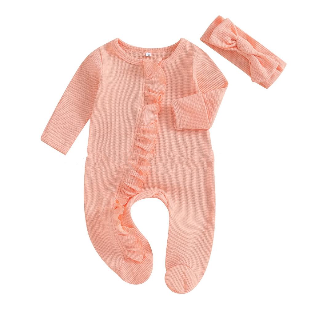 Baby Spring & Autumn Solid Color Long Sleeve Bodysuit