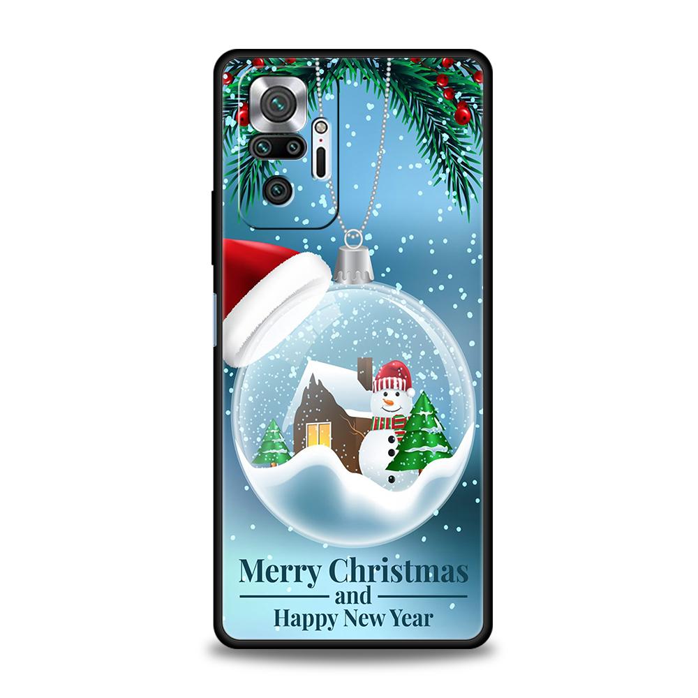 Winter Merry Christmas Phone Case For Redmi Note 10 11 Pro K40 Gaming 11T 9T 7 8 8T 9 8A 9A 9C 9S Pro Soft Shockproof TPU Shell