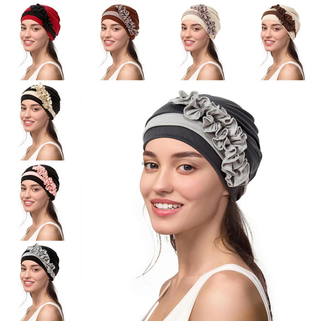 Polyester Floral Headband Hat For Women With Stylish Design For All Seasons