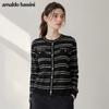 Arnaldo Bassini Women Two Line Scarcity Bead Button Round Long Sleeve
