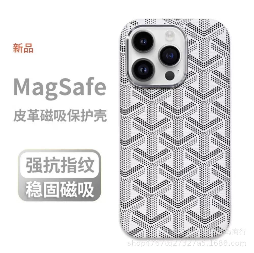 

Чехол-книжка из кожи с узором Клетка Гленчек для iPhone 17 Pro Max, полноэкранный, с магнитной застежкой и поддержкой MagSafe 14 Plus