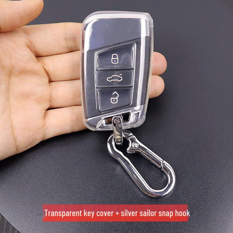 Transparent Key Cover for Volkswagen Passat and Magotan CC, Compatible with New Models, Unisex, Fully Enclosed