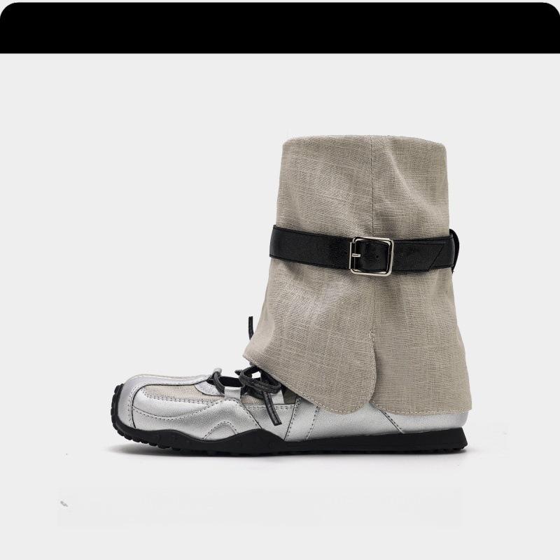 Romank~ 2025 Autumn New Cool Boots Platform Short Boots Long Boots Stacking Boots Women's Mary Jane Ballet Shoes