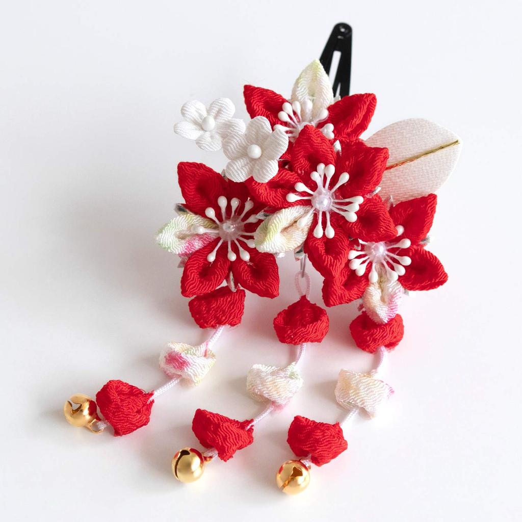 Shichigosan Hair Ornament for Years Old 753 Tsumami Craft A B D F K Set One [Kyoetsu] 3-7 2-Piece (A-08, Size)
