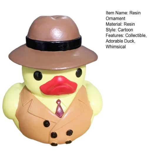 Chef Duck Figurine Resin Doctor Duck Ornament Colorful Firefighter Detective Duck Statue for Living Room Bedroom Shelf Decoration
