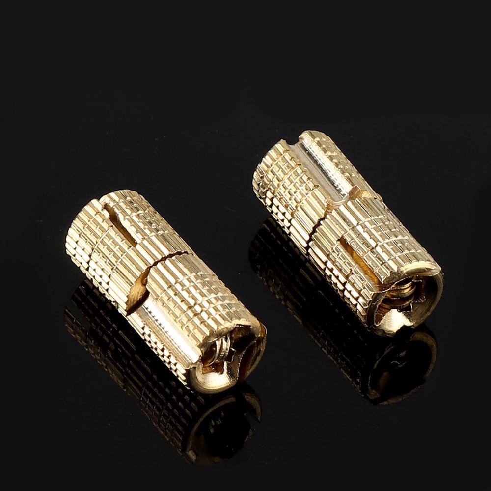 8PCS 8mm Cabinet Hinge 180 Degree Opening Angle Brass Barrel Hinge With Screws Invisible Furniture Hinge Gift Box