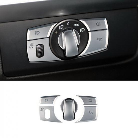 5pcs Silver Car Headlight Switch Button Cover Sticker For BMW X5 E70 X6 E71