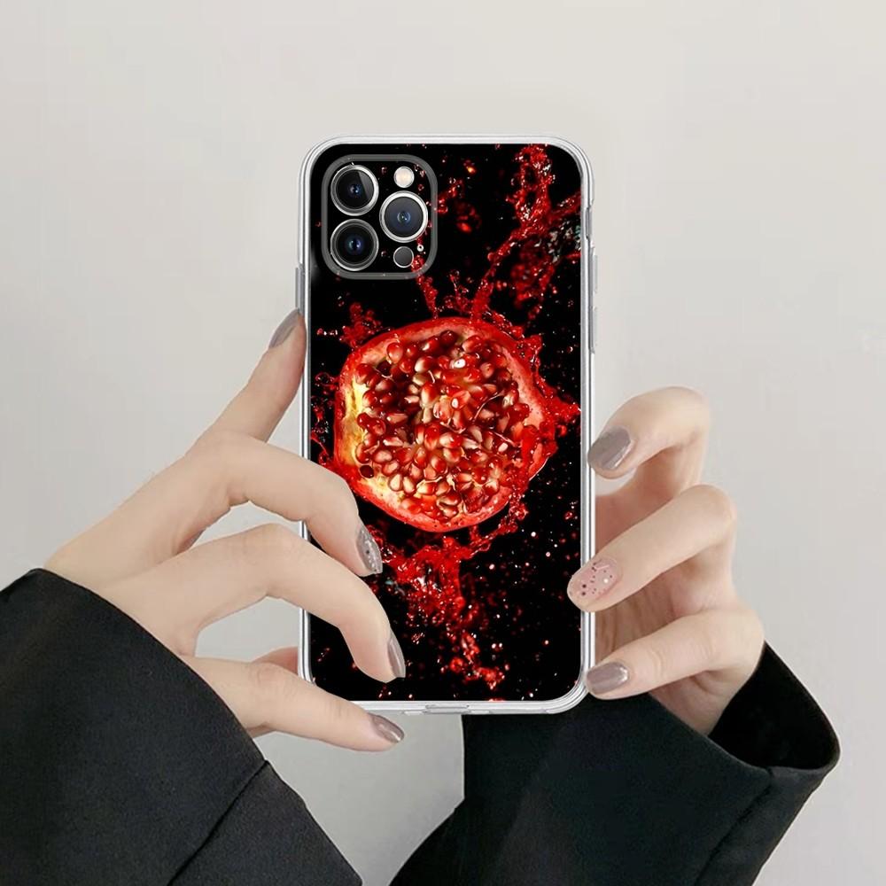 Red pomegranate Phone Case For iPhone XR X XS Max 14 13 Pro Max 11 12 Mini 6 7 8 plus SE 2020 Printing Cover
