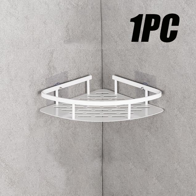 

Угловая полка для ванной комнаты, экономящая место (Однослойный/двухслойный) - Настенный органайзер из нержавеющего алюминия