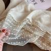 Long Cotton Linen Scarf Retro Silk Scarf Versatile Flaxen Lace Scarf  for Women