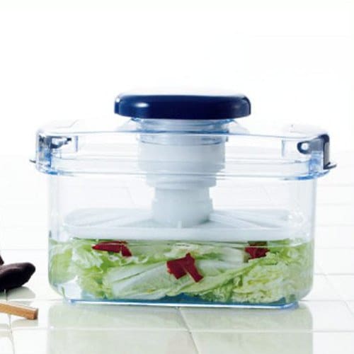 Risu Instant Pickle Container, Round, Green, 840ml, Hi-Pet, Recipe Included, Made In Japan, R-10