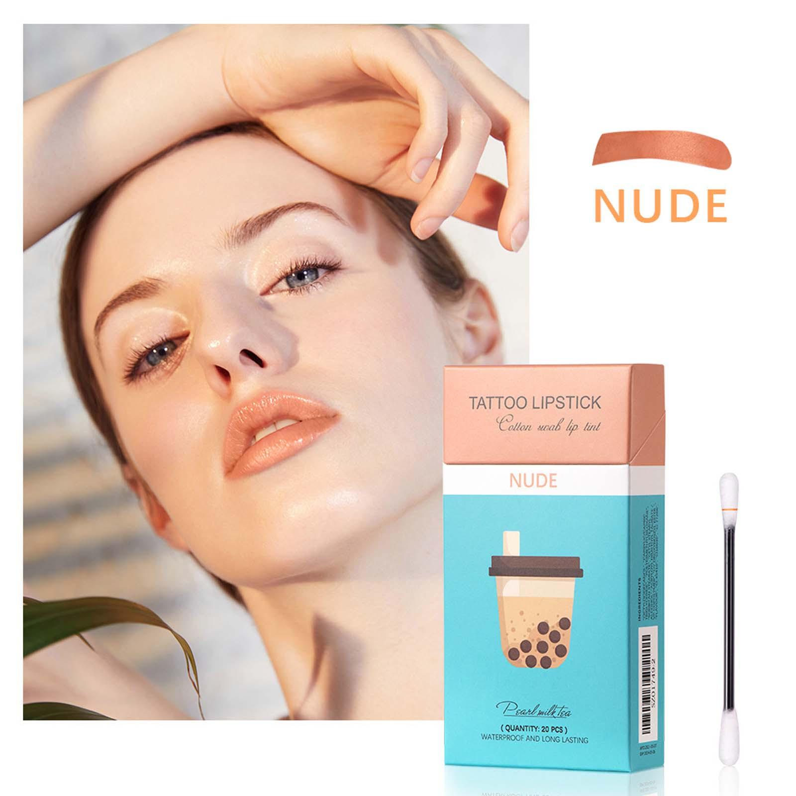 

Губная помада Ватный тампон Долговечная водонепроницаемая одноразовая портативная губная помада 1 мл