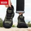 Męskie buty trekkingowe i motocyklowe Warrior Martin Leather wysokie - jesienne sporty outdoorowe, buty robocze na grubej podeszwie