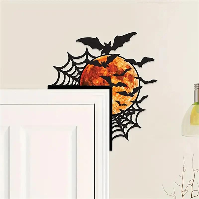 1PC Unique Halloween Door Lintel Decoration Spider Web Door Corner Decoration 25x22cm