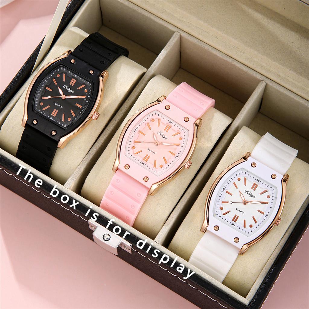 Orologio al Quarzo in Silicone a Forma di Barile alla Moda per Donna Stile Sportivo Casual