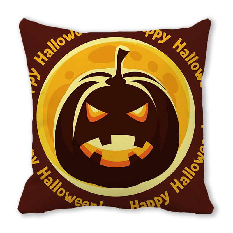 Home Decor Happy Halloween Cushion Cover Pumpkin Print Decorative Pillowcase Demon Cushion Cover 45x45cm Funda De Almohada