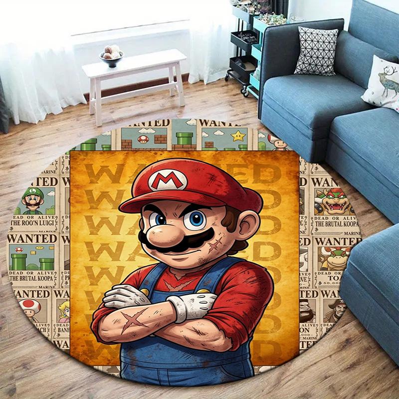 Super Mario Round Area Rug Carpet Rug For Living Room Bedroom Sofa Playroom Decor Nonslip Floor Mat
