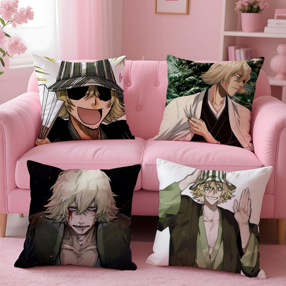 Epc B-Bleach Kisuke U-Urahara Cushion Cover Plush Fabric Soft Double-Sided Printed Sofa Warm Winter Home Gift Pillow Cover
