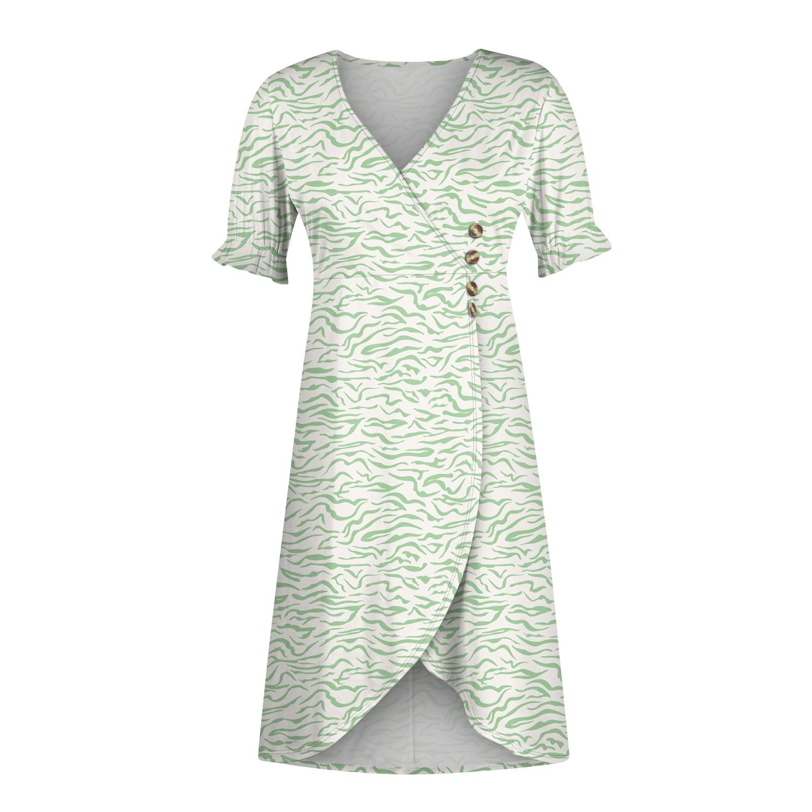 Женское летнее повседневное платье с v-образным вырезом и трапециевидным вырезом в стиле — фото 5