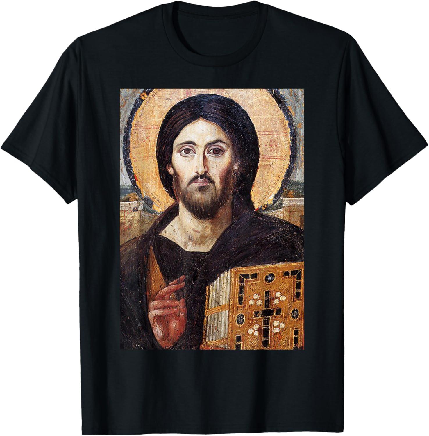 Jesus Christ Pantocrator Icon of St. Catherine s Monastery Unisex T-Shirt XXL