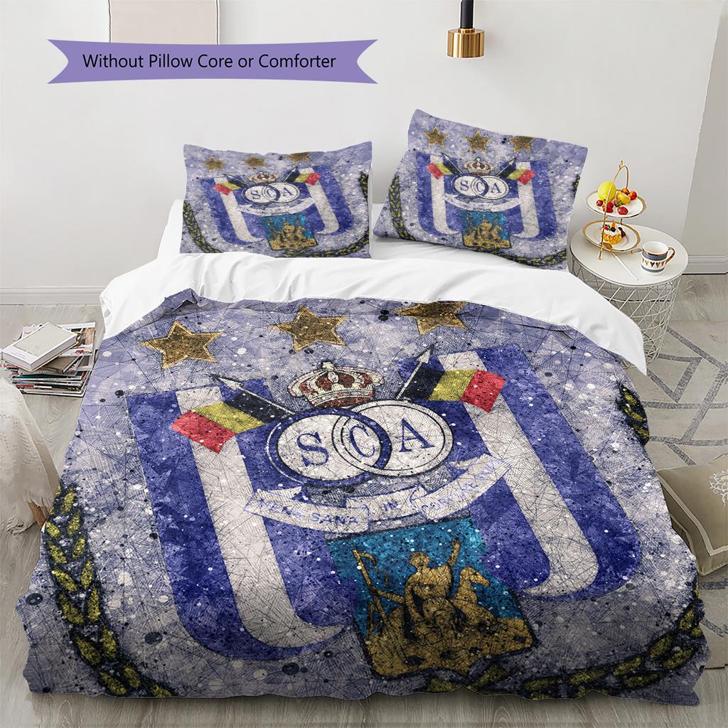 RSC Anderlecht  Pattern Bedding Quilt Set  Home Decoration  Gift (1 * duvet cover + 2 * pillowcase  without core)