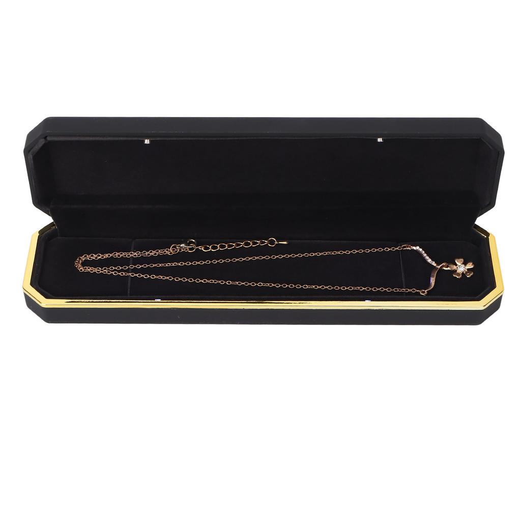 LED Osvětlená Šperkovnice Dárková Prsteny Náramek Podnos Vystavení Úložný Kufřík pro Návrh Zásnuby