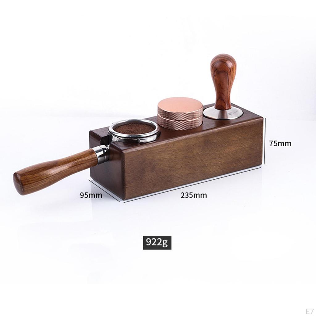 Beech Wood Manual Coffee Tamper Holder Bracket Station Tamping Tool Stand Rustic Barista Tools for ,