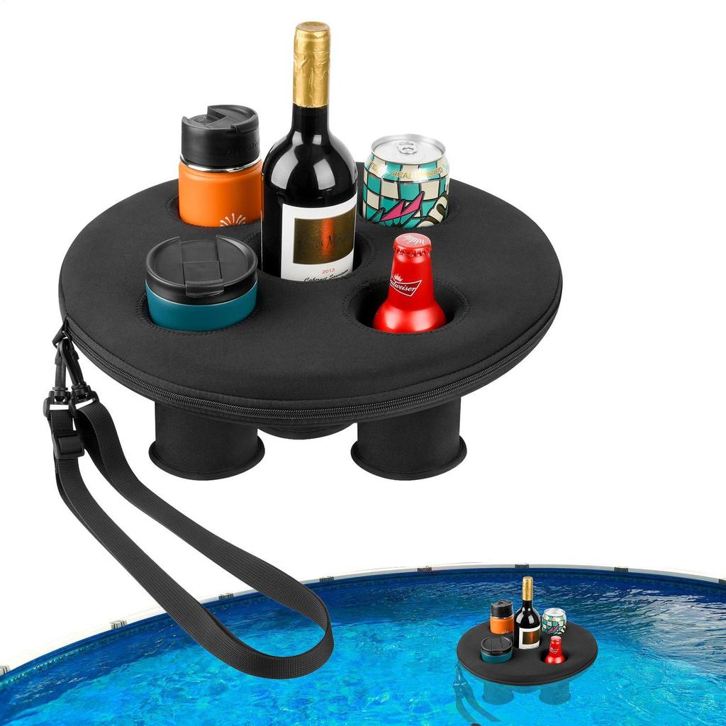 Float Pool Beverage Holder Hot Tub Drink Tray Ice Bar with 5 Holes Floating Spa Hot Tub Drink Tray Pool Party Ice Storage Tank