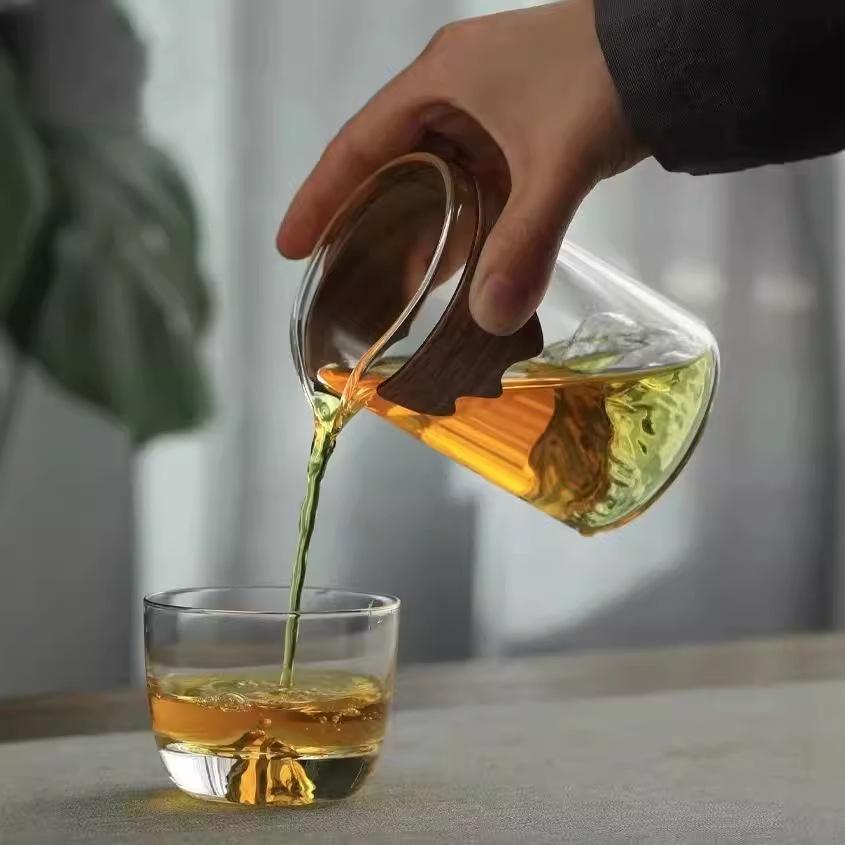 Guanshan Fair Cup High Borosilicate High Temperature Resistant Transparent Guanshan Glass Water Cup Tea Separator Filter Anti-Scalding Fair Tea Cup
