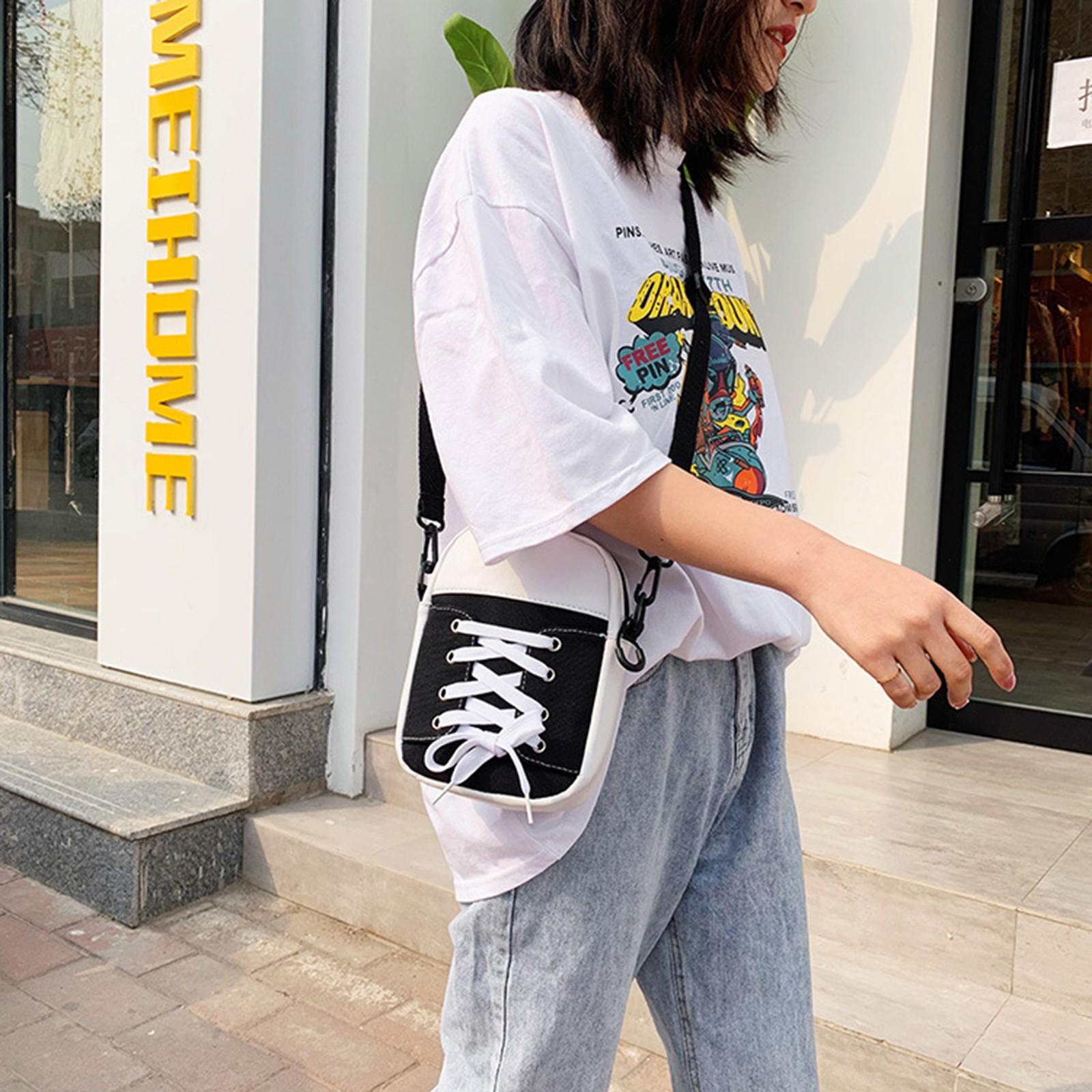 

Сращивание Холщовая Сумка Кроссбоди, Женская Сумка, Сумка на Плечо для Нового Студента One Size чёрный