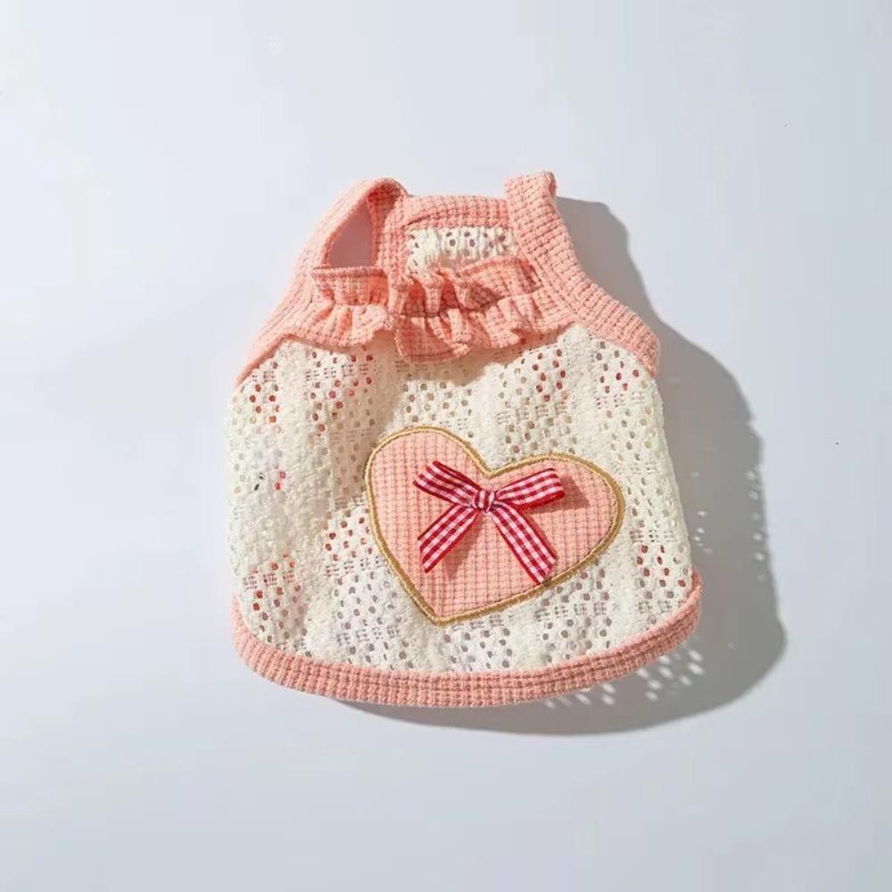 Love Bow Strap Dog T-shirt Summer Thin Pet Pullover Fashion Pet Clothes Four Seasons