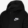Nike Logo Bedruckter Kapuzen-Fleece Warmer Lässiger Sportanzug Kinderanzug Schwarz CJ4342-010