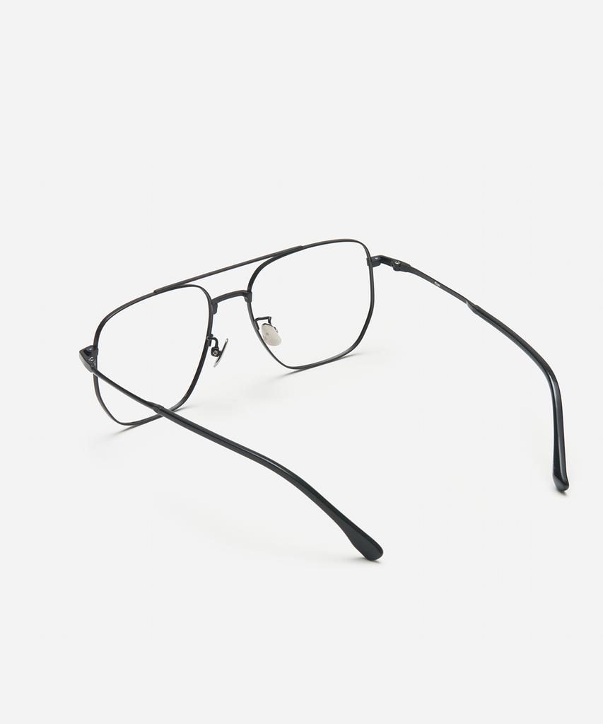 Peullang Mf173 Wide Double-Bridge Titanium Eyeglass Frame Black (C5)