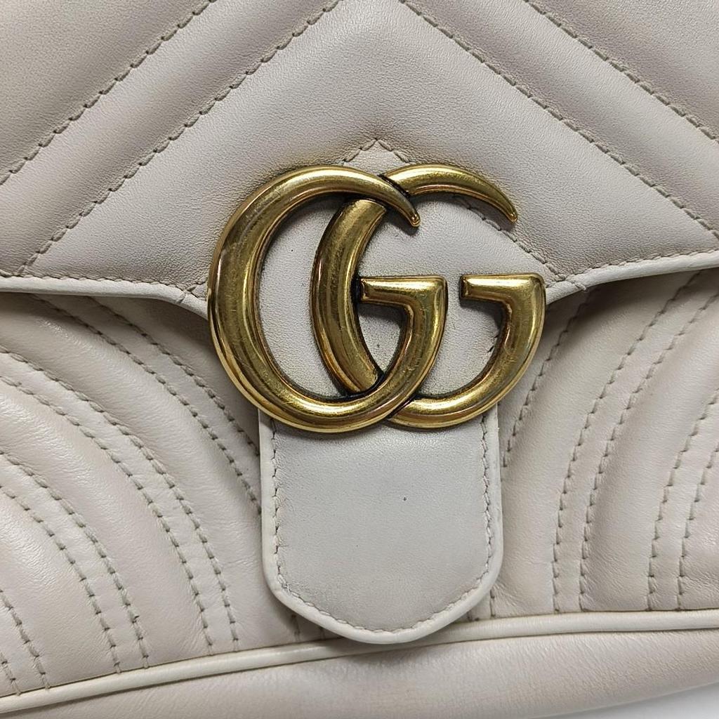 [Pre-Owned] Gucci GG Marmont Matelassé Mini Bag 'White' - Good #PGO5JP