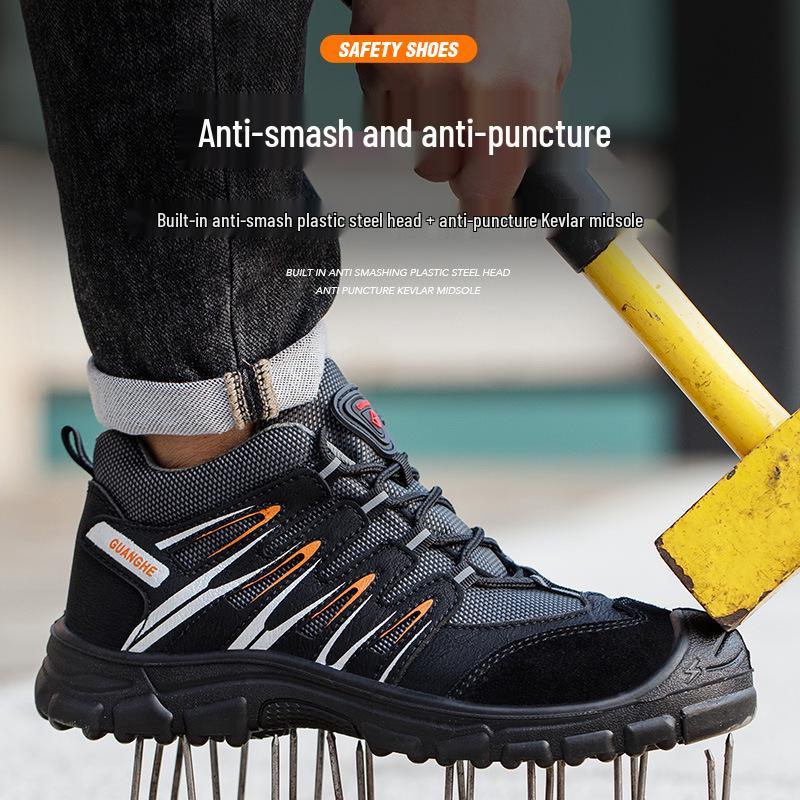 Scarpe di Sicurezza Nere da Uomo Coibentate Antiscivolo - Calzature con Costruzione Anti-Odore, Resistenti all'Usura, Anti-Schiacciamento, Anti-Perforazione