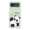 Phone Case For Samsung Galaxy Z Flip 3 4 5 Hard Folding Clear PC Bumper For Samsung Z Flip 6 Back Cover Cartoon panda