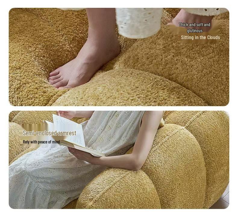 Round Pumpkin Sofa: Comfy, Space-Saving Vacuum-Packed Seat for Living Room, Perfect for Relaxing.