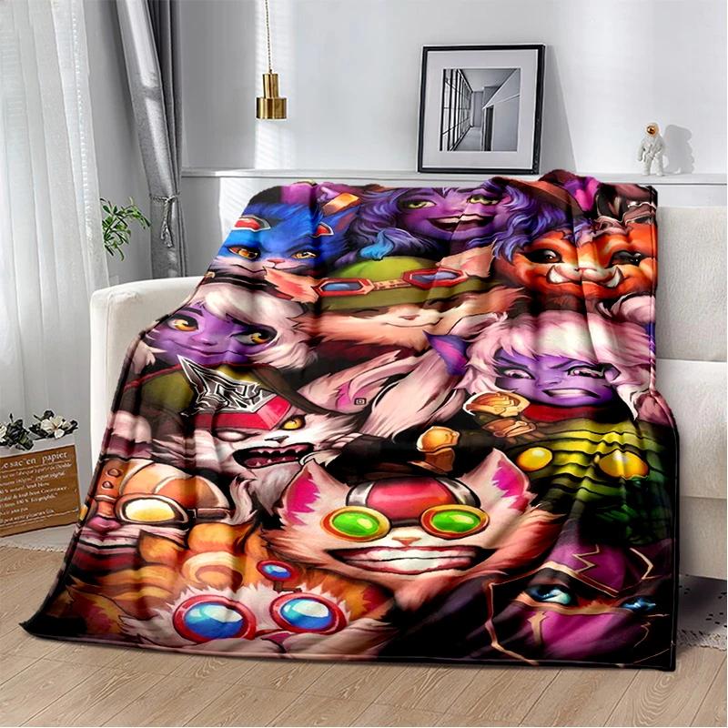 LOL 29 Styl Jinx League of Legends Kreslená flanelová deka, Měkká přehozová deka pro domácnost Ložnici Postel Pohovku Cestovní potah Dětský dárek