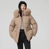 Pie overcomes women's winter, the new thin down cotton clothes are fashionable and versatile, with thickened fur and integrated coat.