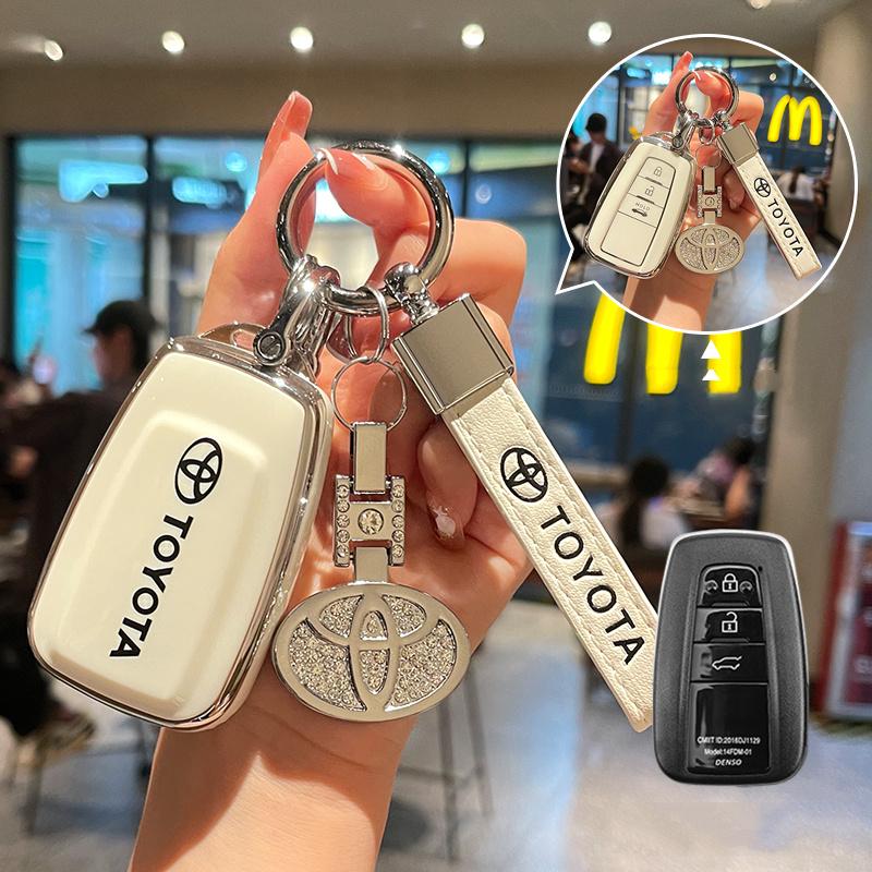 TPU Car Key Case Cover All-inclusive Shell For Toyota Corolla Hybrid 2021 Rav4 Land Cruiser Prado Camry Highlander Prius C-HR
