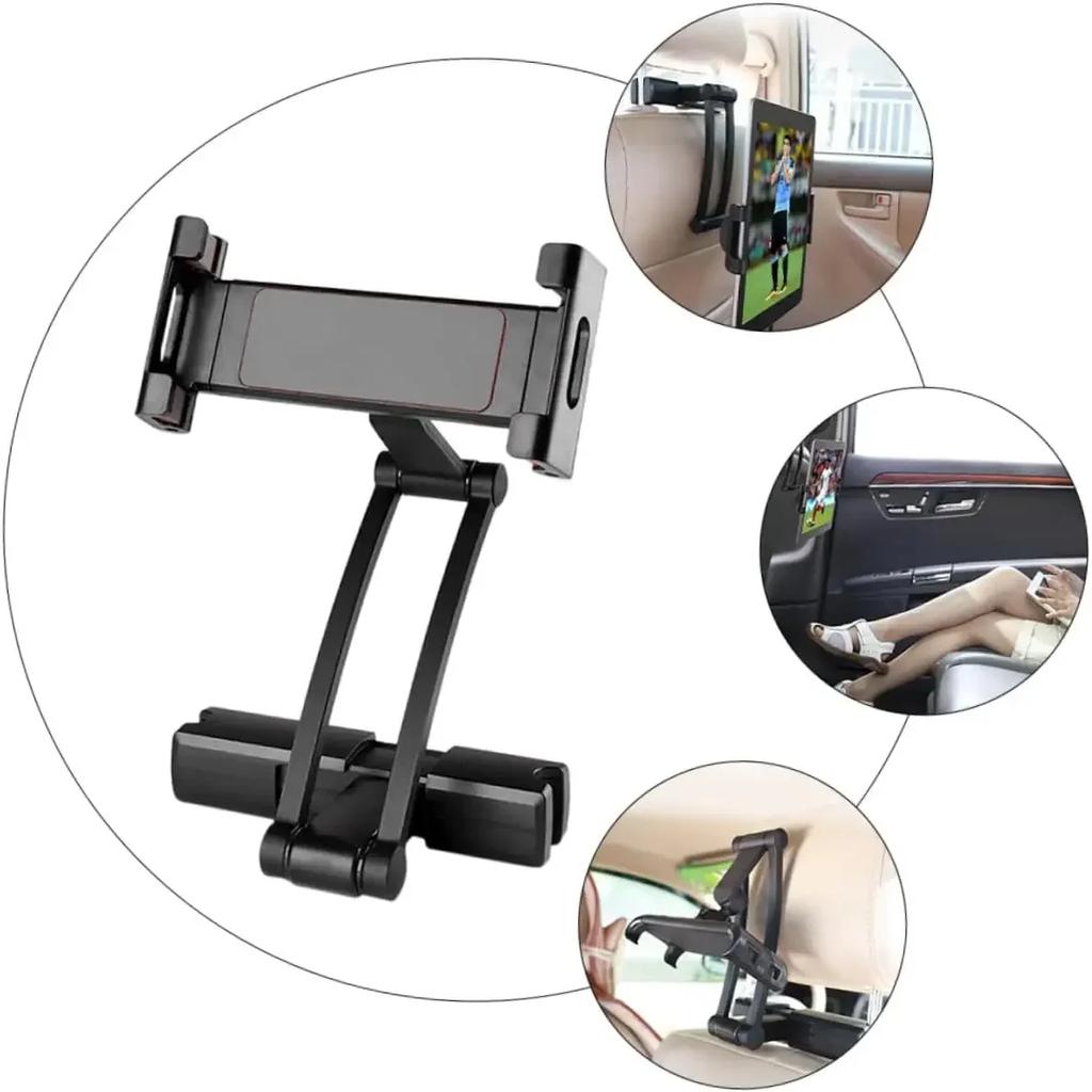 Universal Car Headrest Mount Holder with Angle- Adjustable Holding Clamp Phones Holders for Phone Tablets for Ipad Samsung